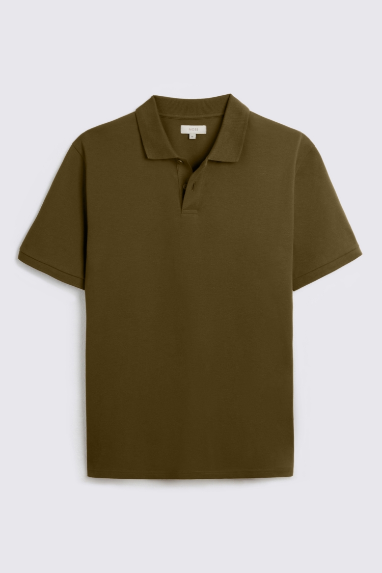 Olive Piqué Polo Shirt | Buy Online at Moss
